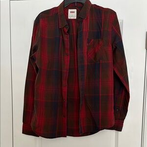 Levi's Men's Red Plaid Shirt Sz Small